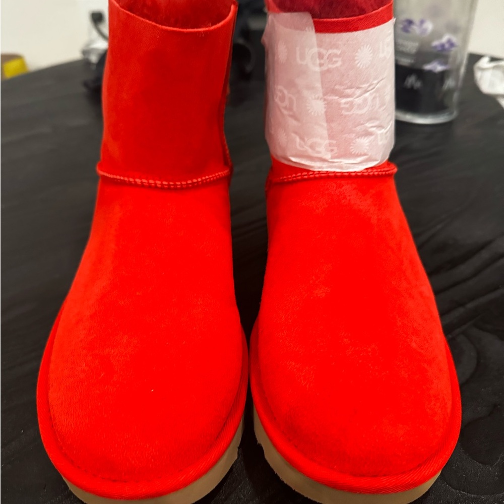 Red Uggs w/ claasic heritage bow. Brand new